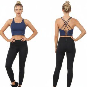 Savvi Gray Athletic Sport Cropped Bra Top NEW M